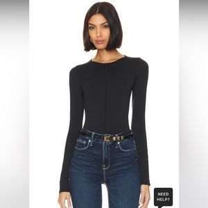 NEW REVOLVE Good American Seamless Sculpted Tee XXS/XS Black